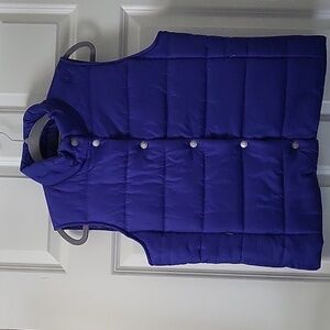 Daisy Fuentes Blue Puffer Vest With Snaps Sz M